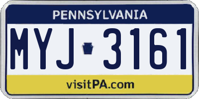 PA license plate MYJ3161