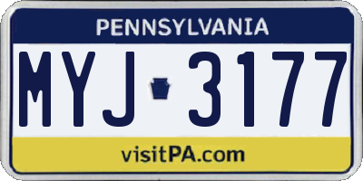 PA license plate MYJ3177