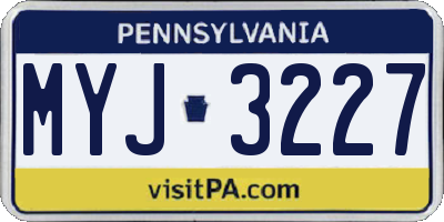 PA license plate MYJ3227