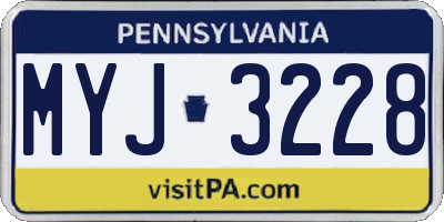 PA license plate MYJ3228