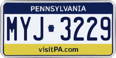 PA license plate MYJ3229