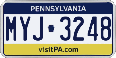 PA license plate MYJ3248