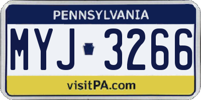 PA license plate MYJ3266