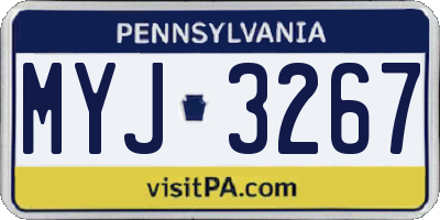 PA license plate MYJ3267