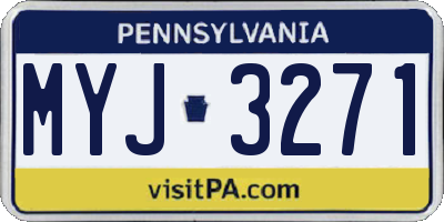 PA license plate MYJ3271