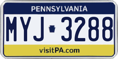 PA license plate MYJ3288
