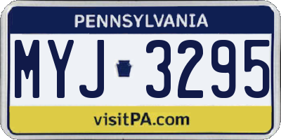 PA license plate MYJ3295