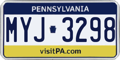 PA license plate MYJ3298