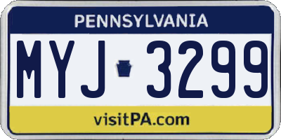 PA license plate MYJ3299