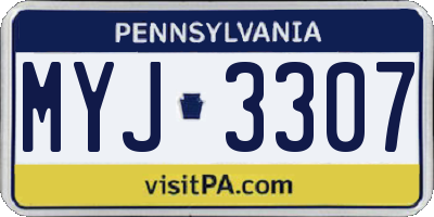 PA license plate MYJ3307