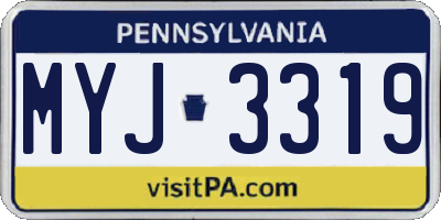 PA license plate MYJ3319