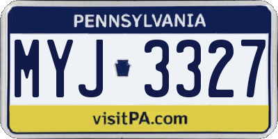 PA license plate MYJ3327
