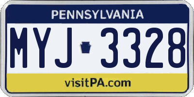 PA license plate MYJ3328