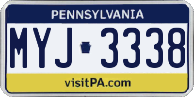 PA license plate MYJ3338