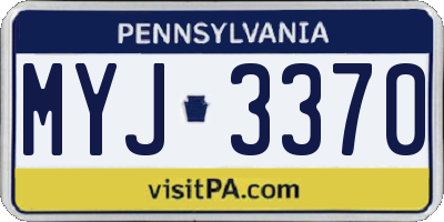 PA license plate MYJ3370