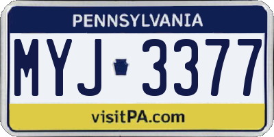 PA license plate MYJ3377
