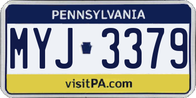 PA license plate MYJ3379
