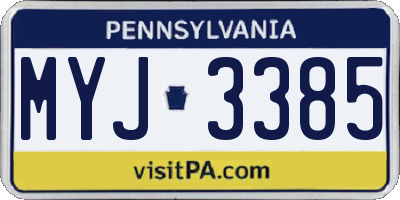 PA license plate MYJ3385