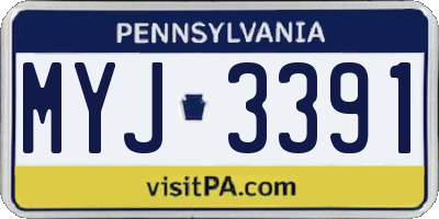 PA license plate MYJ3391