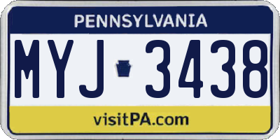 PA license plate MYJ3438