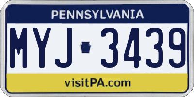 PA license plate MYJ3439
