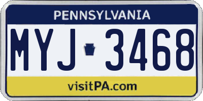 PA license plate MYJ3468