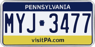 PA license plate MYJ3477