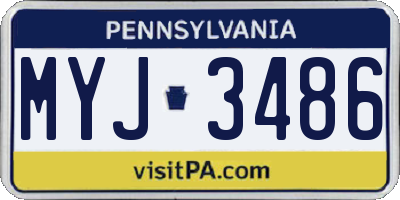 PA license plate MYJ3486