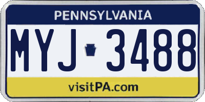 PA license plate MYJ3488