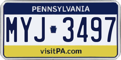 PA license plate MYJ3497