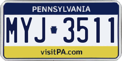 PA license plate MYJ3511