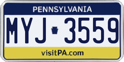 PA license plate MYJ3559