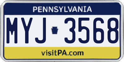 PA license plate MYJ3568