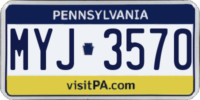 PA license plate MYJ3570