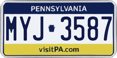 PA license plate MYJ3587