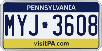PA license plate MYJ3608
