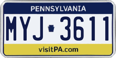 PA license plate MYJ3611