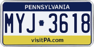 PA license plate MYJ3618