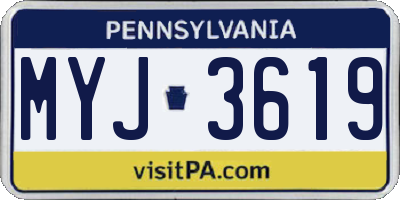 PA license plate MYJ3619
