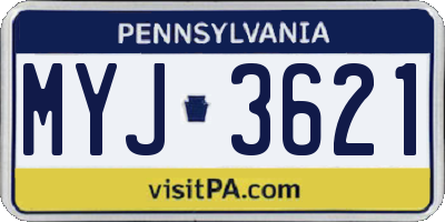 PA license plate MYJ3621