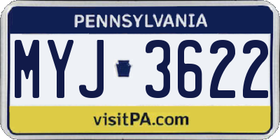 PA license plate MYJ3622