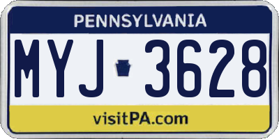 PA license plate MYJ3628