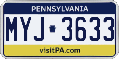 PA license plate MYJ3633