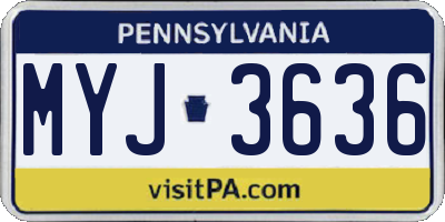PA license plate MYJ3636