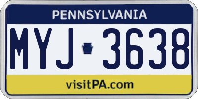 PA license plate MYJ3638