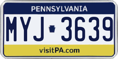 PA license plate MYJ3639