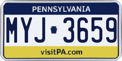 PA license plate MYJ3659