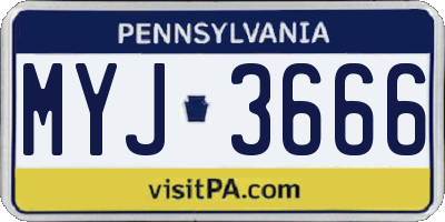 PA license plate MYJ3666