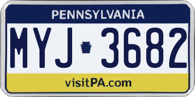 PA license plate MYJ3682
