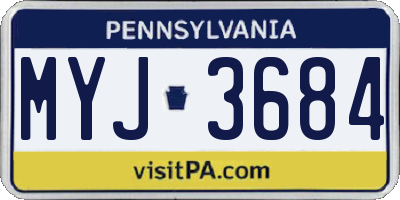 PA license plate MYJ3684